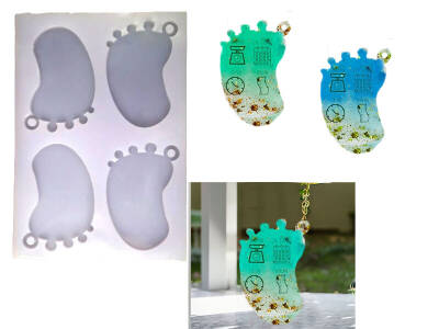 4'lü Ayakizi Magnet Epoksi Reçine Kalıbı KHEPK389 - 4