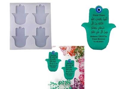 4'lü Fatmanın Eli Magnet Epoksi Reçine Kalıbı KHEPK391 - 2