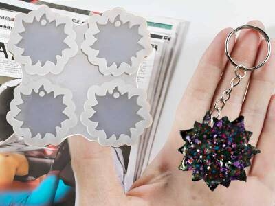 4'lü Güneş Model Anahtarlık Epoksi Reçine Kalıbı KHEPK639 - 3