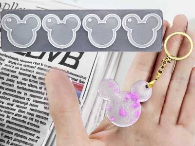 4'lü Mickey Mouse Anahtarlık Epoksi Reçine Kalıbı KHEPK795 - 2