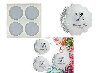 4'lü Tırtıklı Magnet Epoksi Reçine Kalıbı KHEPK331 - 2