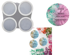 4'lü Yuvarlak Magnet Epoksi Reçine Kalıbı KHEPK796 - 4