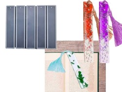 5'li Düz Model Kitap Ayracı Epoksi Reçine Kalıbı KHEPK626 - 2