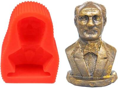 Atatürk Büst Silikon Mum Kalıbı KHM88 - 1