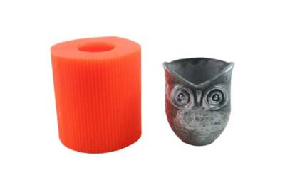 Baykuş Beton Saksı Silikon Kalıbı KHB64 - 1