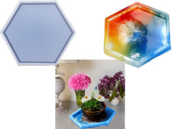 Büyük Altıgen Terrazo Tabanlık Epoksi Reçine Kalıbı KHEPK666 - 2