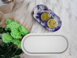 Büyük Boy Oval Terrazo Tabanlık Epoksi Reçine Kalıbı KHEPK762 - 3