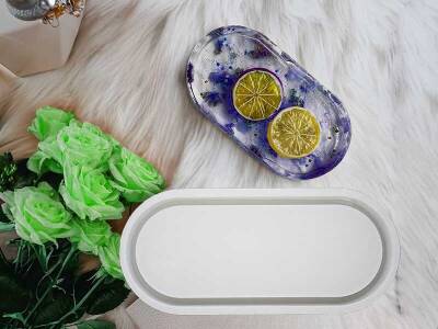 Büyük Boy Oval Terrazo Tabanlık Epoksi Reçine Kalıbı KHEPK762 - 3