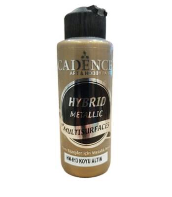 Cadence HKHM813 Koyu Altın Hybrid Metalik Akrilik Boya 120 ML - 1
