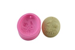 Çiçeğe Konan Kuş Figürlü Delikli Silikon Kalıbı PANO-55 - 