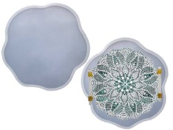 Dalgalı Küçük Boy Dantel Tepsi Epoksi Reçine Kalıbı KHEPK569 - 1