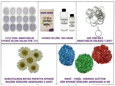 Epoksi Oval Anahtarlık Yapım Seti - 2