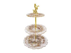 Epoksi Reçine Büyük At Kek Standı Demiri - Aparatı Gold - 2