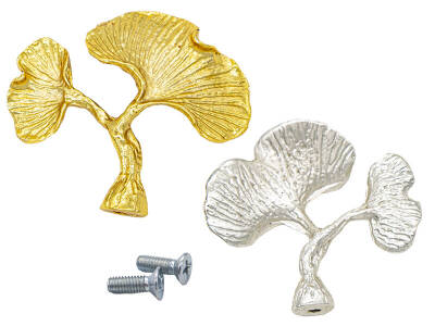 Epoksi Tepsi Ginko Yaprak Model Gold Gümüş Set Kulp - 2