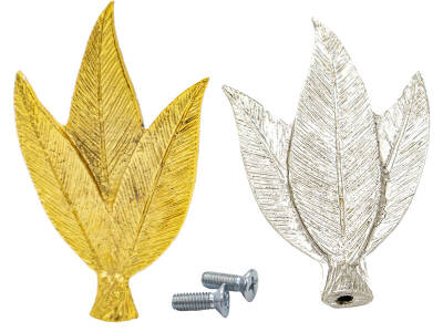Epoksi Tepsi Yaprak Model Gold Gümüş Set Kulp - 3