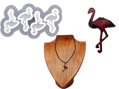 Flamingo 4 lü Kolye Epoksi Reçine Kalıbı KHEPK798 - 1