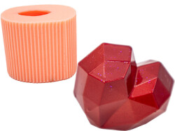 Geometrik Şekilli Kalp Silikon Mum Kalıbı KHM200 - 1