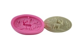 Geyikli Yılbaşı Silikon Kalıbı PANO-57 - 