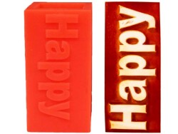 Happy Yazılı Silikon Mum Kalıbı M-01 - 2