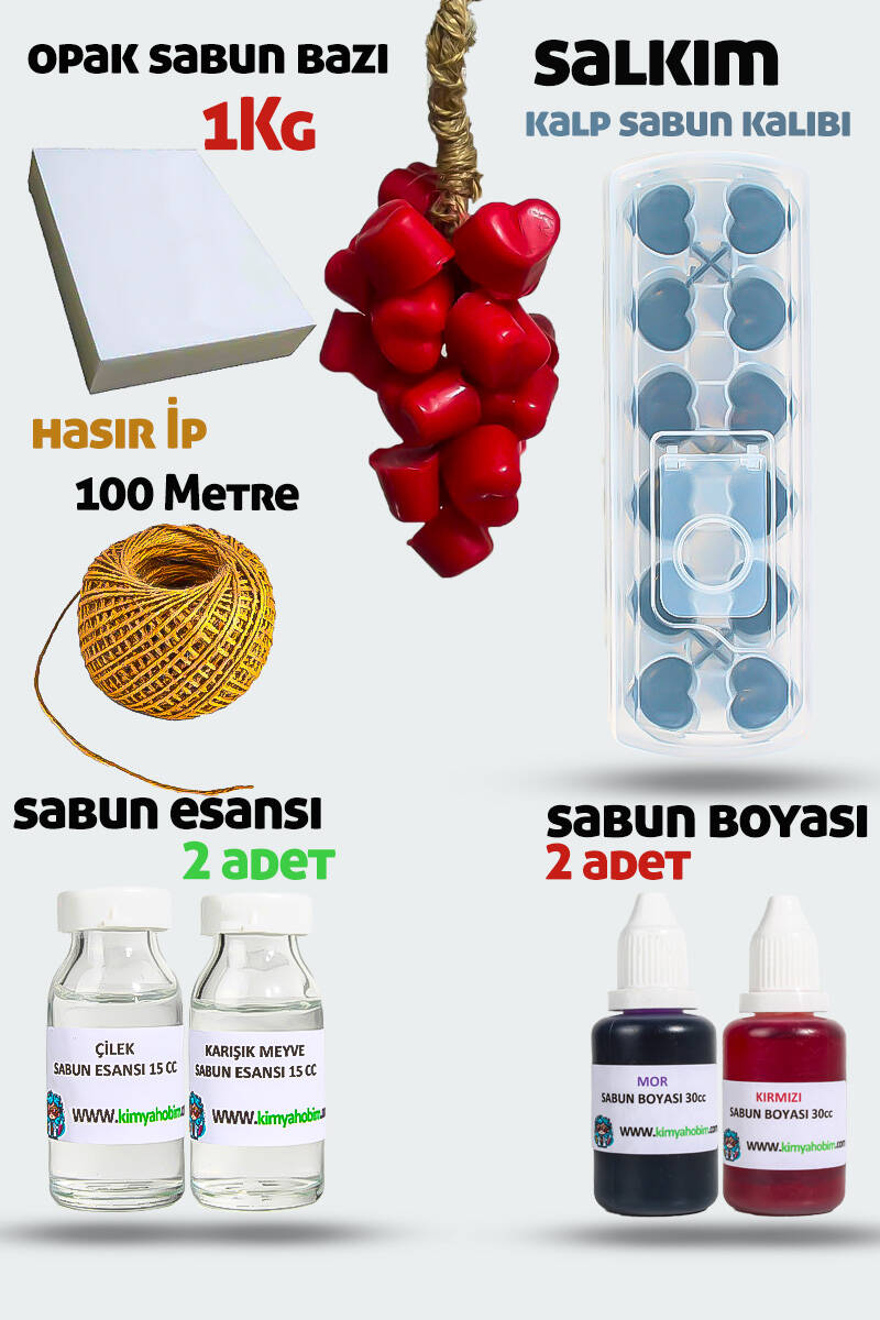 Kalp Salkım Sabun Yapım Seti KHKSK2025 - 1
