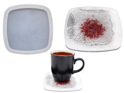 Kare Bardak Altlığı Epoksi Reçine Kalıbı KHEPK596 - 1