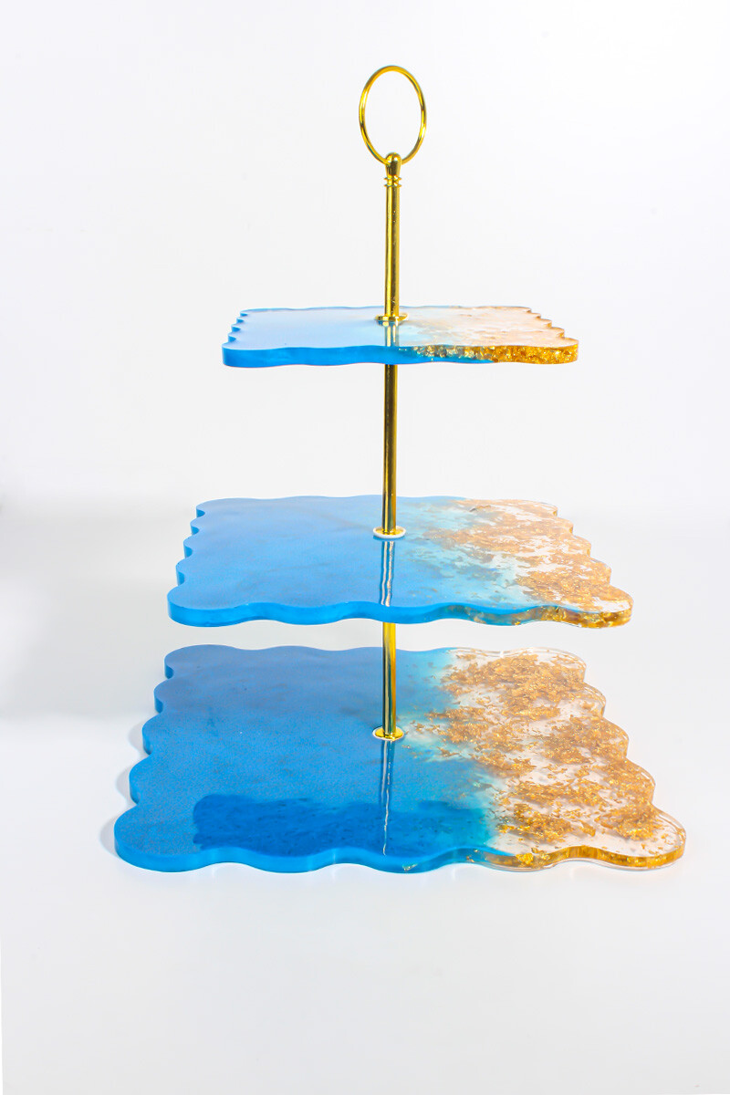 Kare Katlı Sunumluk Epoksi Silikon Kalıbı KHE361 - 