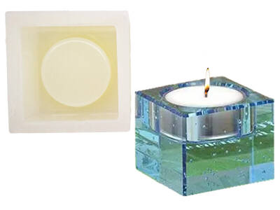 Kare Tealight Mum Kabı Epoksi Reçine Kalıbı KHEPK781 - 4
