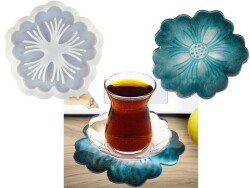 Katalina Çiçeği Bardak Altlığı Epoksi Reçine Kalıbı KHE346 - 1