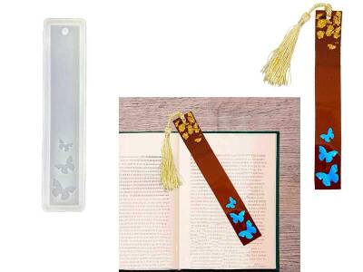 Kelebek Desen Kitap Ayracı Epoksi Reçine Kalıbı KHEPK359 - 2
