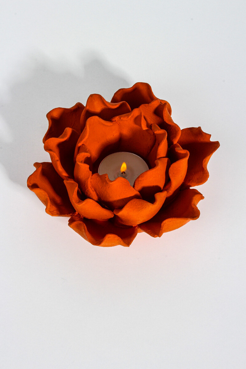 Lotus Çiçeği Mumluk Tealight Sukulent Beton Taş Tozu Silikon Kalıbı KHB129 - 3