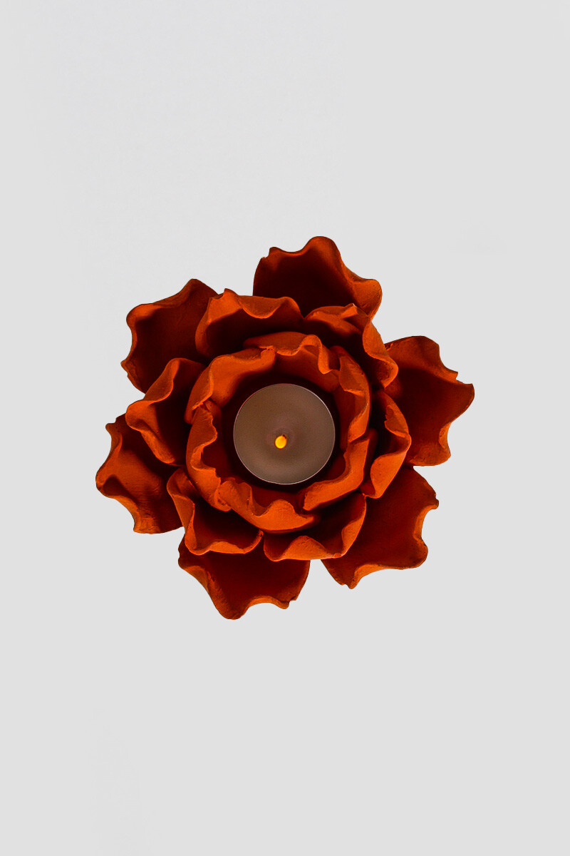 Lotus Çiçeği Mumluk Tealight Sukulent Beton Taş Tozu Silikon Kalıbı KHB129 - 4