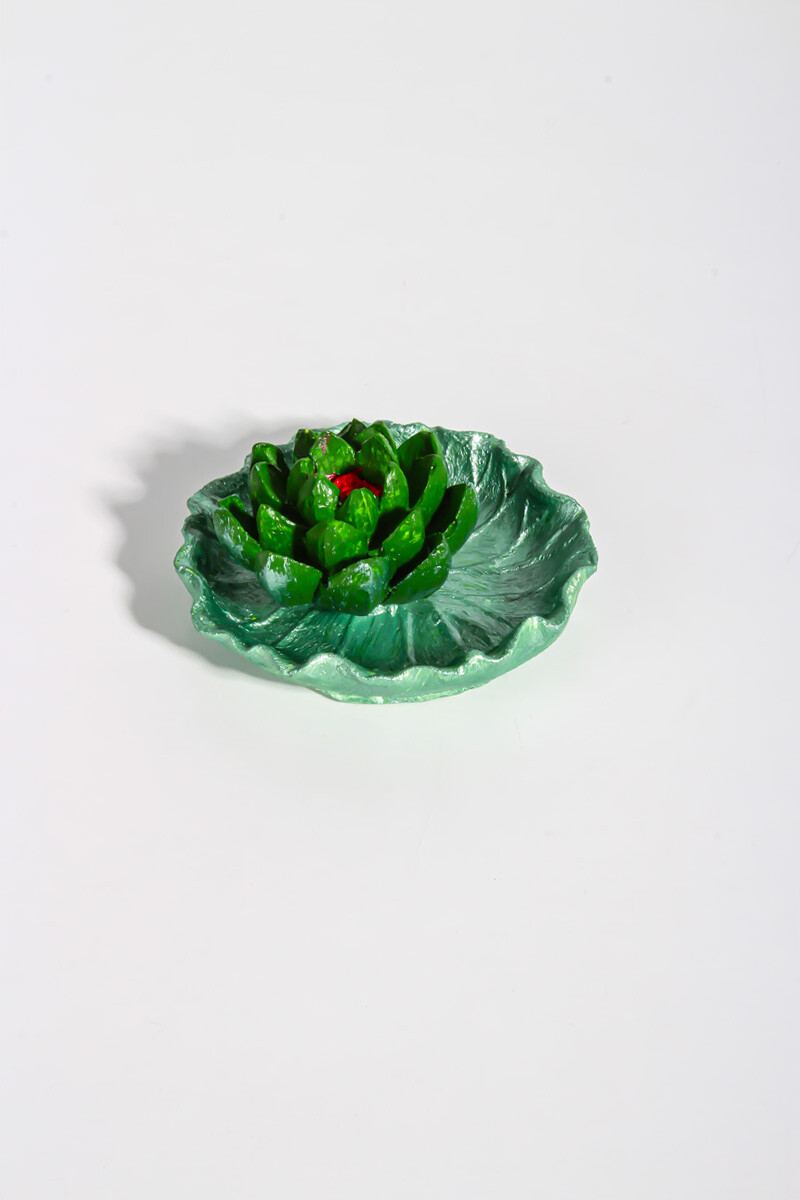 Lotus Çiçeği Yaprak Tabaklı Silikon Mum Kalıbı KHM295 - 2