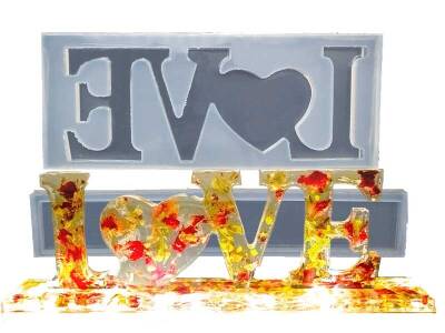 Love Işıklı Masa Süsü Epoksi Reçine Kalıbı KHEPK800 - 3