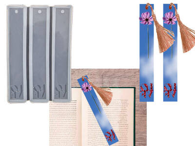 Love Yazılı 3 lü Kitap Ayracı Epoksi Reçine Kalıbı KHEPK799 - 3