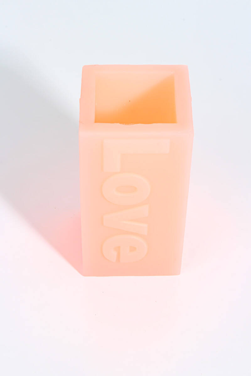 Love Yazı Detaylı Silikon Mum Kalıbı KHM06 - 4