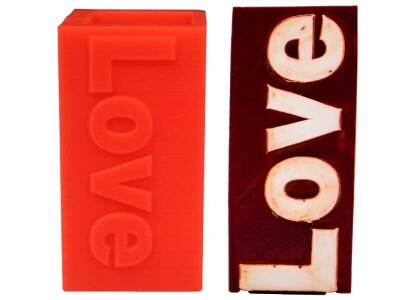 Love Yazılı Silikon Mum Kalıbı M-06 - 5