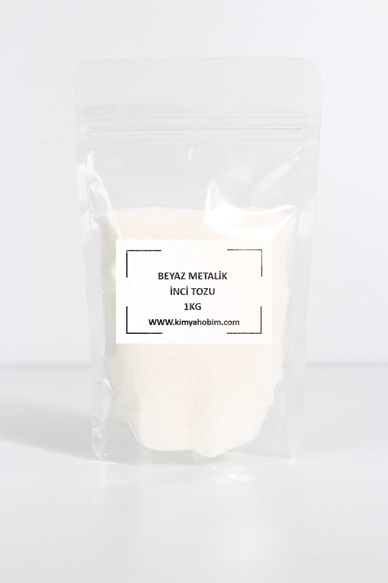 Metalik Beyaz Renk İnci Tozu Mum 1KG - 1