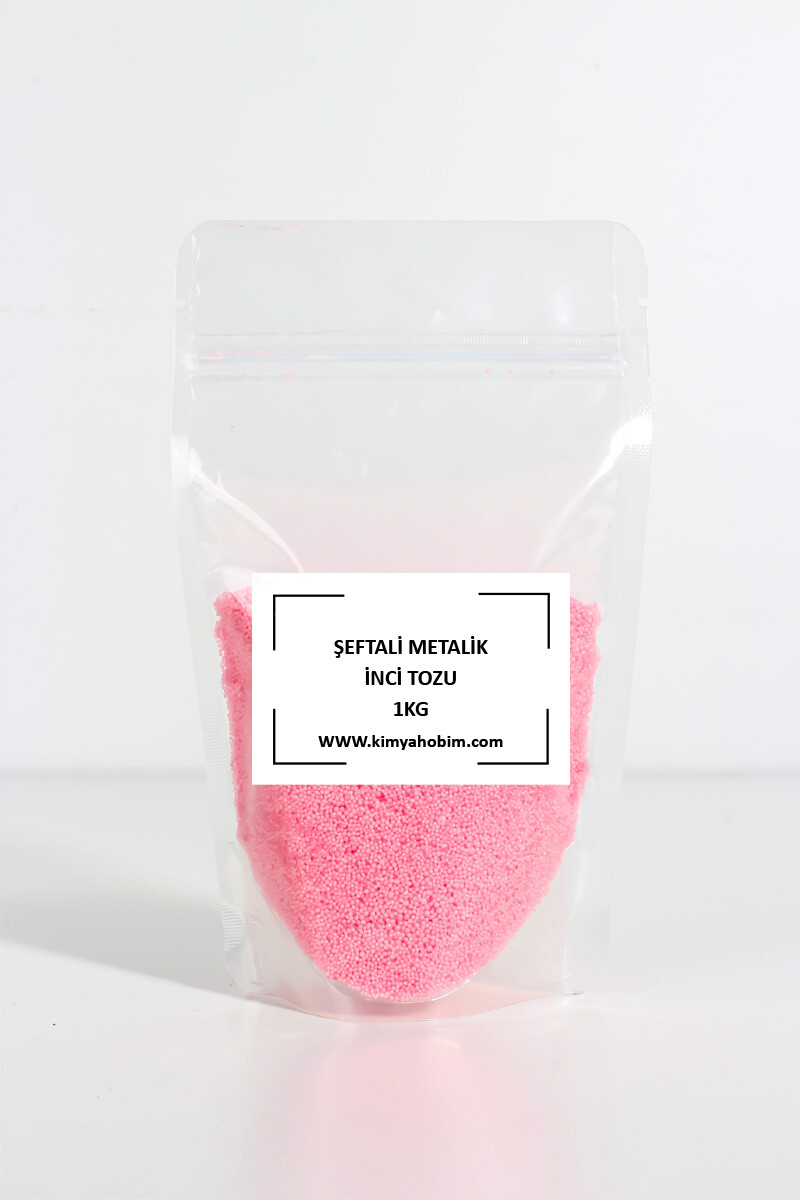 Metalik Şeftali Renk İnci Tozu Mum 1KG - 1