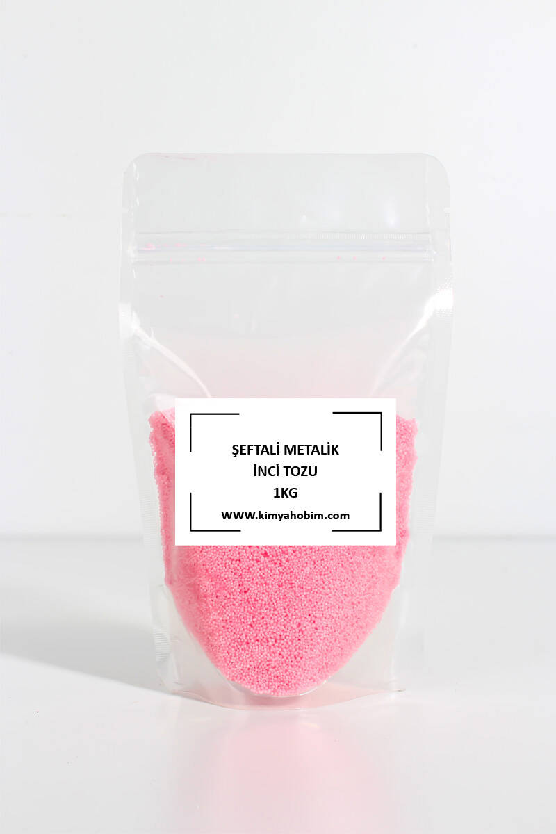 Metalik Şeftali Renk İnci Tozu Mum 1KG - 1