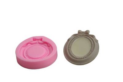 Mini Oval Çerçeve Silikon Kalıbı KHÇE02 - 1
