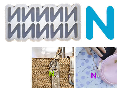 N Harfi 10'lu Bubble Alfabe Epoksi Reçine Kalıbı KHEPK747 - 5