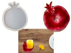 Nar Model Bardak Altlığı Epoksi Reçine Kalıbı KHEPK593 - 2