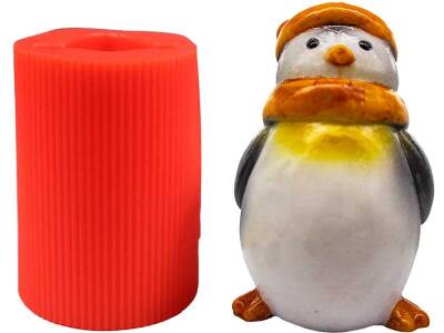 Noel Konseptli Penguen Silikon Mum Kalıbı KHM20 - 2