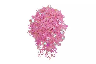 Pembe Harf Desenli Epoksi Reçine Süsleme Aksesuarı 8 GR - 2