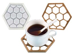 Petek Model Bardak Altlığı Epoksi Reçine Kalıbı KHEPK351 - 4