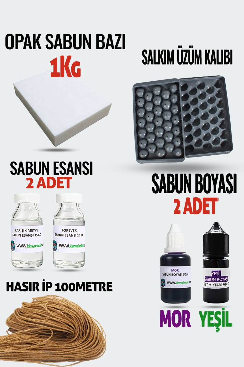 Salkım Üzüm Opak Sabun Bazı Sabun Yapım Seti - 1