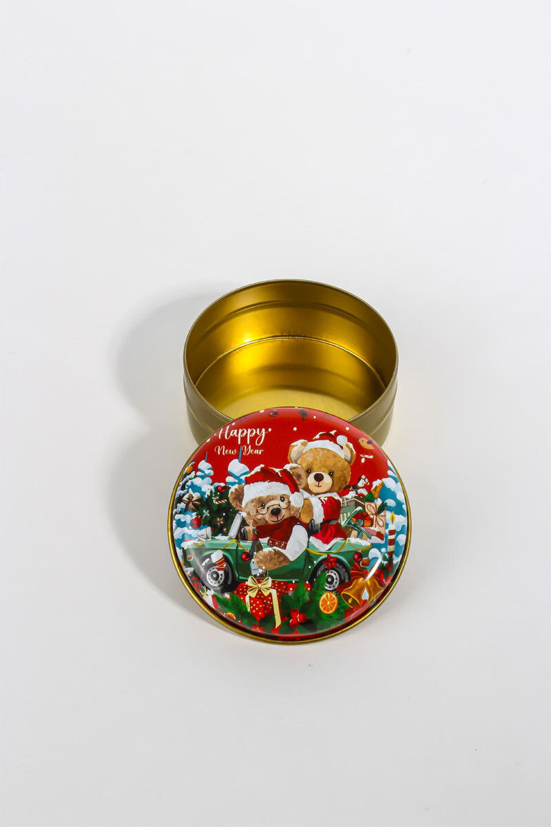 Yeni Yıl Yılbaşı Figürlü Metal Kutu 75CC 10 Adet - 2