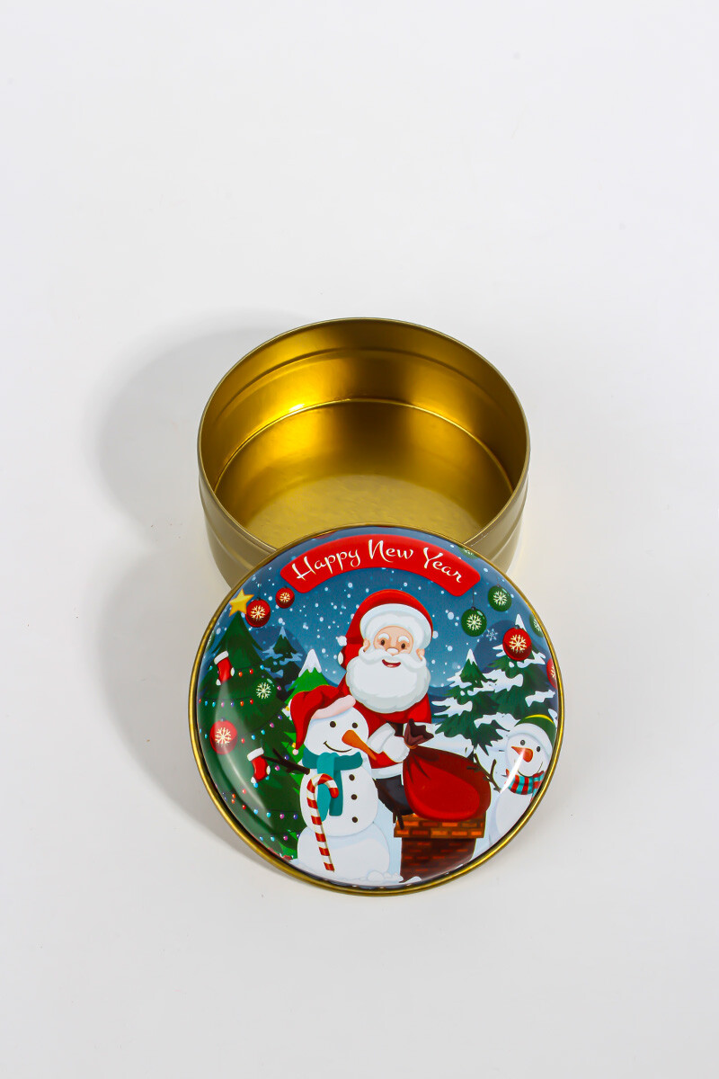 Yeni Yıl Yılbaşı Figürlü Metal Kutu 75CC 10 Adet - 2