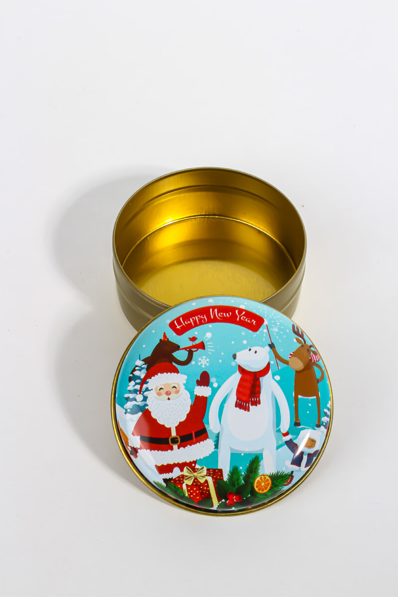 Yeni Yıl Yılbaşı Figürlü Metal Kutu 75CC 10 Adet - 2