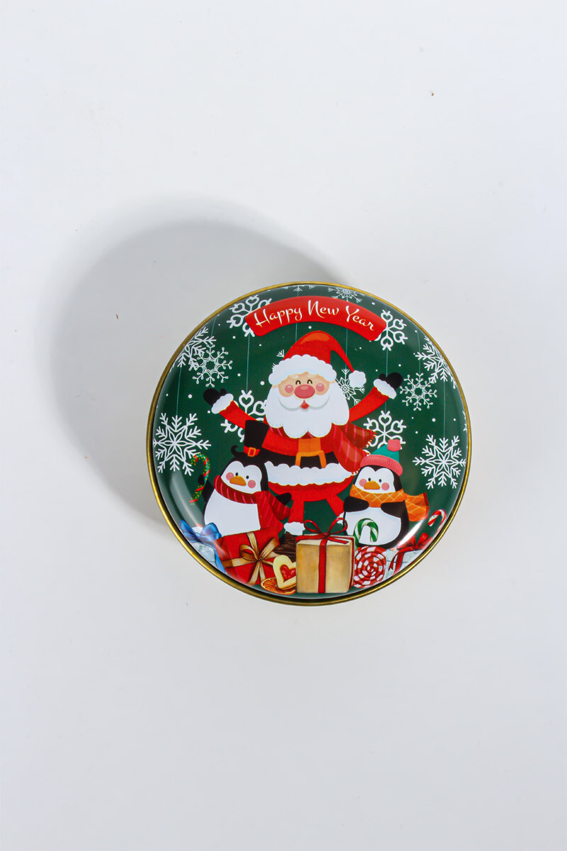 Yeni Yıl Yılbaşı Figürlü Metal Kutu 75CC 10 Adet - 